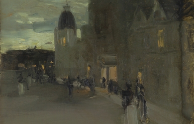 Street in Oban, Night, by James Guthrie