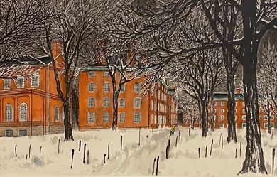 Harvard Yard In Snow, by Chiang Yee