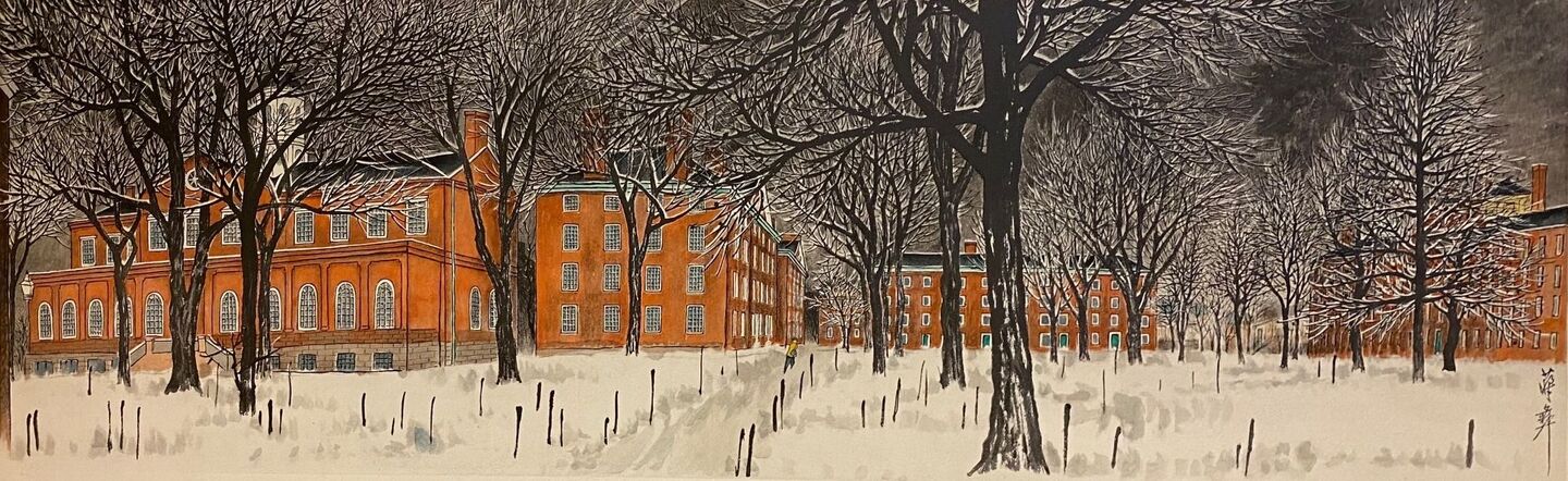 Harvard Yard In Snow, by Chiang Yee