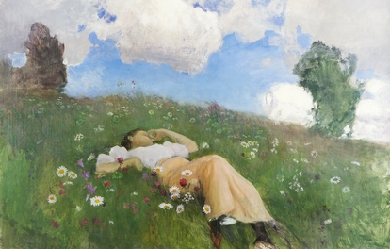 Saimi in the Meadow, by Eero Järnefelt