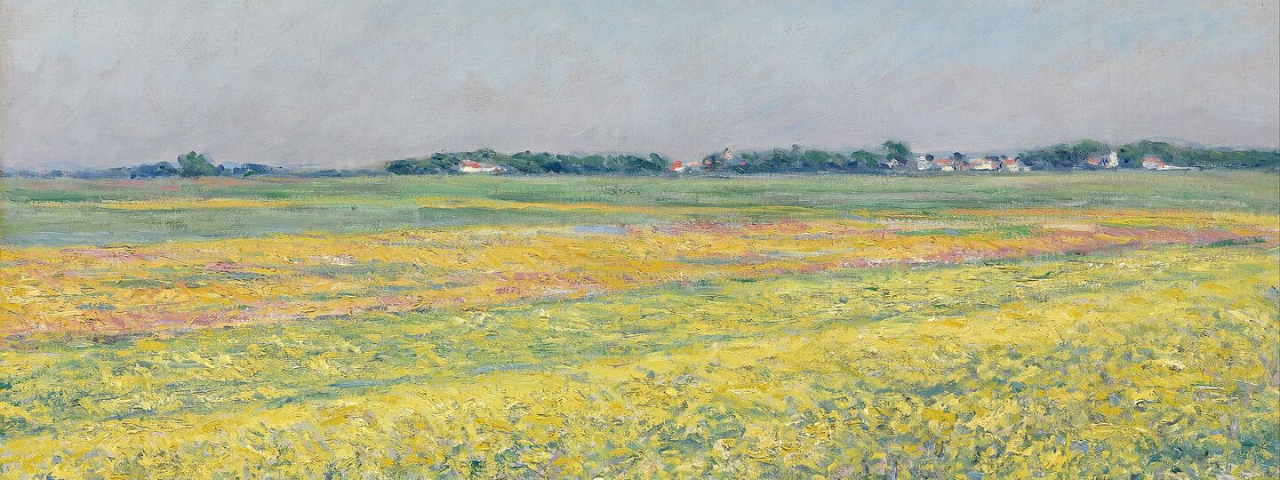 The plain of Gennevilliers, yellow fields, by Gustave Caillebotte
