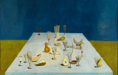 Blue still lifes, by Vera Pagava