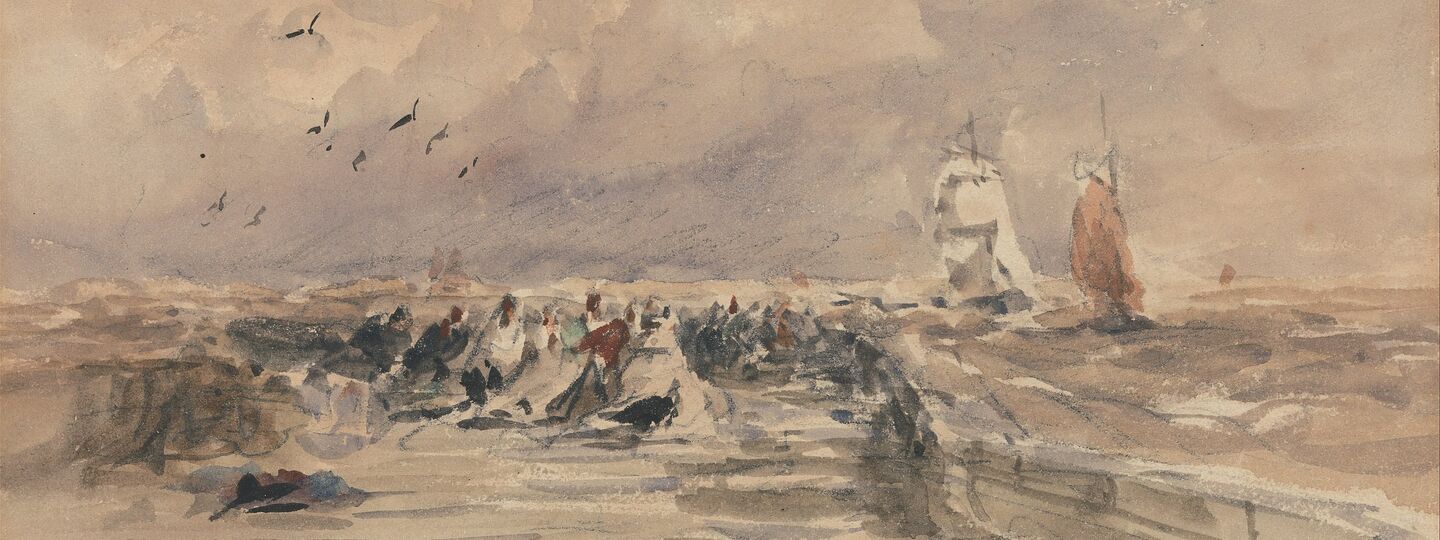 Dieppe Pier, Stiff Breeze, by David Cox