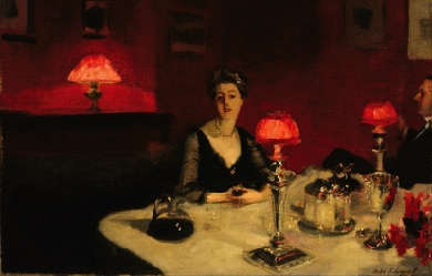 A Dinner Table at Night, by John Singer Sargent