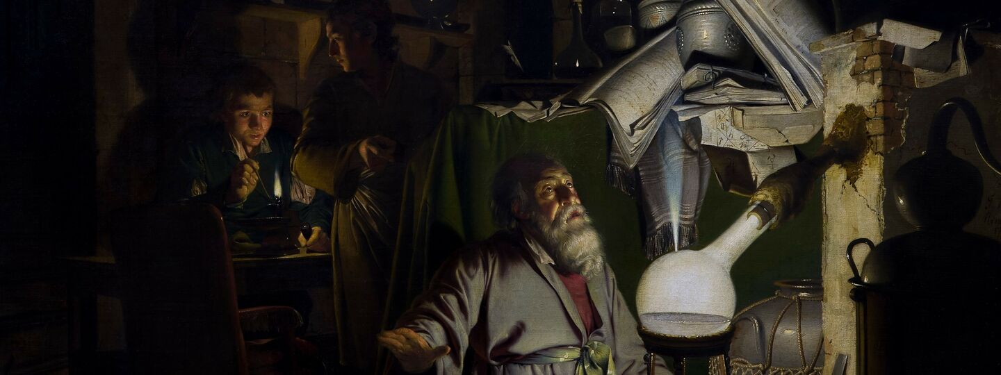 The Alchemist in Search of the Philosopher's Stone, by Joseph Wright of Derby