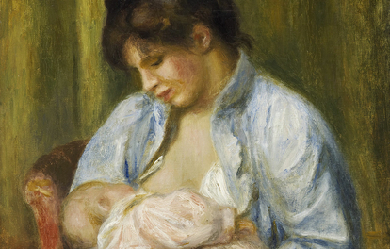 A Woman Nursing a Child, by Pierre-Auguste Renoir