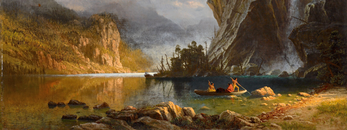 Indians Spear Fishing, by Albert Bierstadt