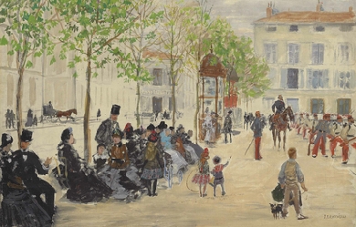 Place Monge in Paris, by Jean-François Raffaëlli