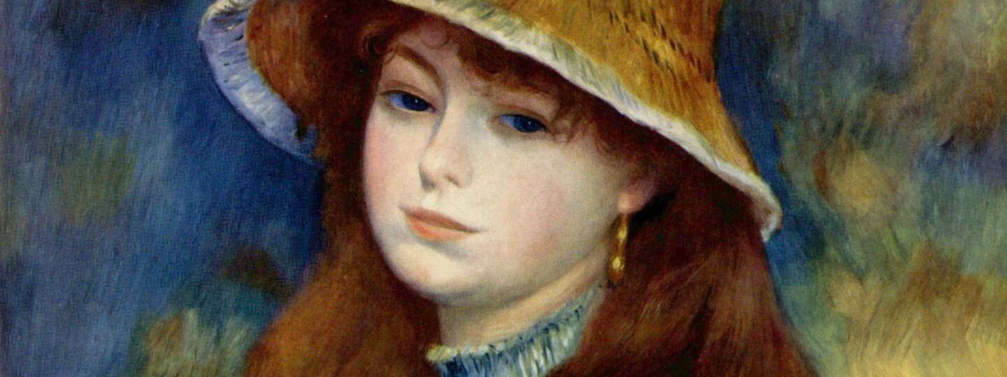 Young Girl in a Straw Hat, by Pierre-Auguste Renoir