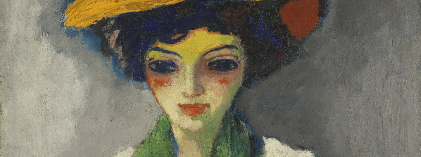 Woman in green hat, by Kees van Dongen