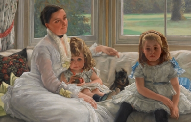 Portrait of Mrs Catherine Smith Gill and Two of her Children, by James Tissot