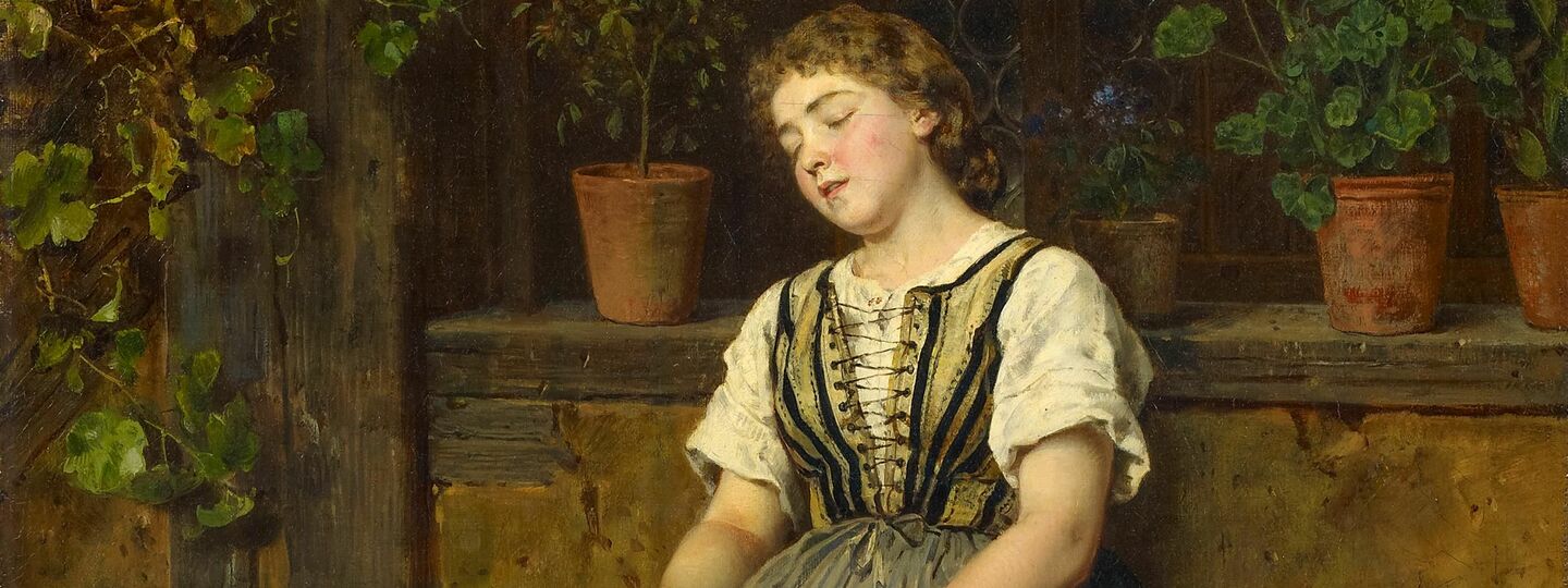 Slumbering Maid, by Ludwig Knaus