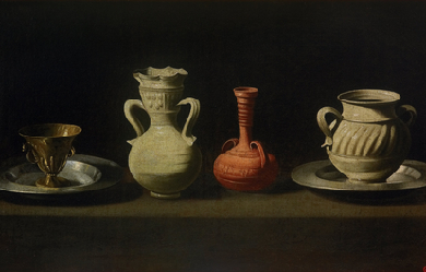 Still Life with Four Vessels, by Francisco de Zurbarán