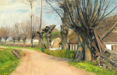 Spring day in the village, by Hans Andersen Brendekilde