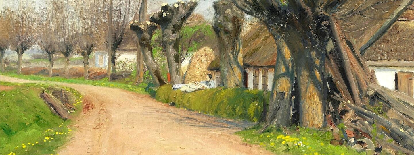 Spring day in the village, by Hans Andersen Brendekilde