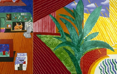 House in the hollywood hills, by David Hockney