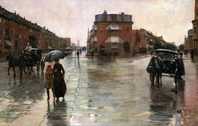 Rainy Day, Boston, by Childe Hassam