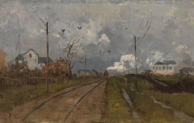 The Train is arriving, by Frits Thaulow