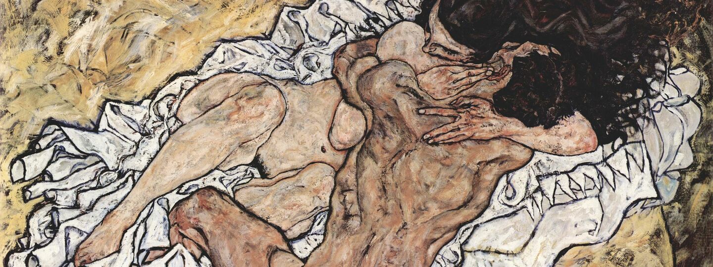 The embrace (couple in love II), by Egon Schiele