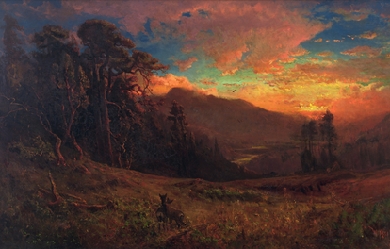 An Autumnal Sunset on the Russian River Evening Glow, by William Keith