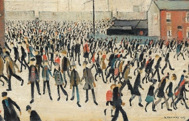 Coming from the match, by Laurence Stephen Lowry