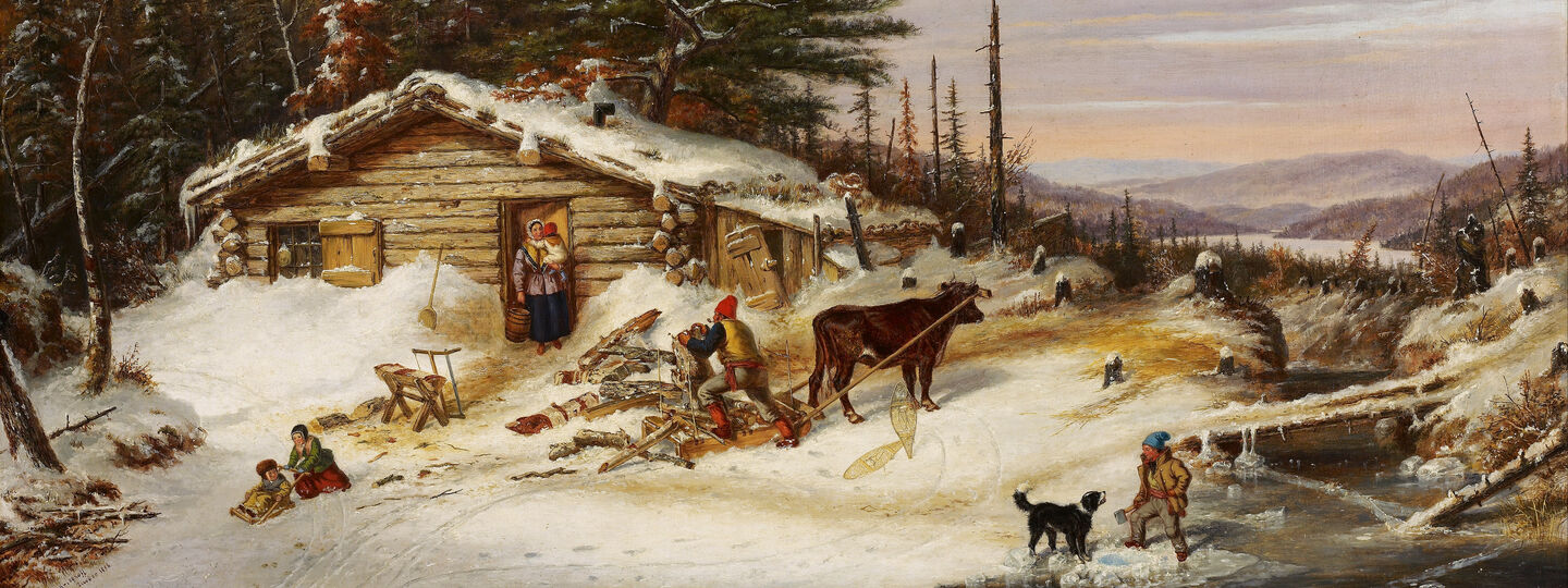 Settler's Log House, by Cornelius Krieghoff