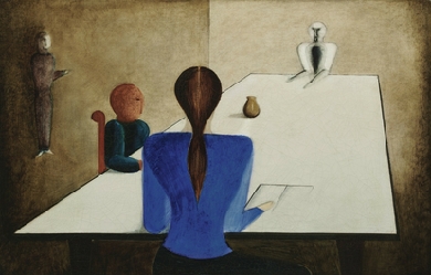 Group at Table, by Oskar Schlemmer