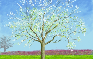 The Arrival of Spring, Normandy, 2020, by David Hockney