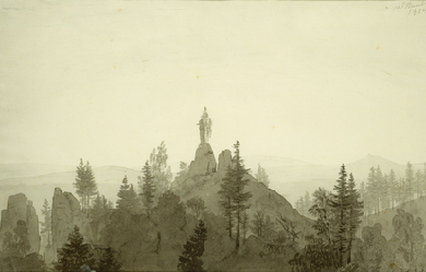 Statue of the Madonna in the Mountains, by Caspar David Friedrich