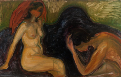 Man and Woman, by Edvard Munch