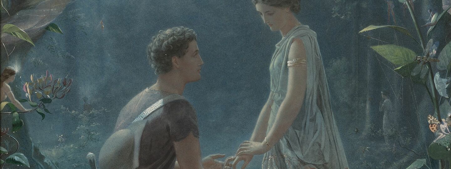 Hermia and Lysander., by John Simmons (painter)