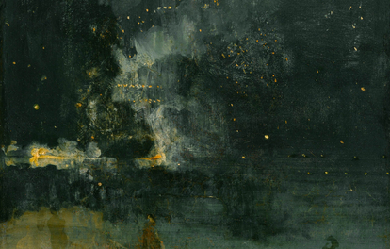 Nocturne in Black and Gold: The Falling Rocket, by James Abbott McNeill Whistler