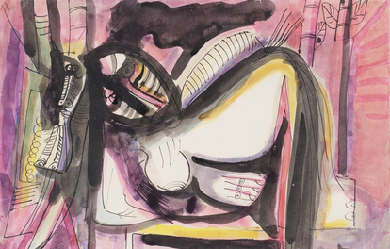 Woman – Reclining Horse, by Wifredo Lam