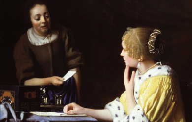 Mistress and Maid, by Johannes Vermeer