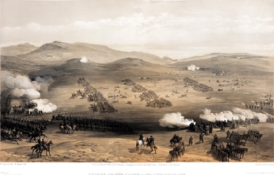 Charge of the Light Cavalry Brigade, 25th Oct. 1854, under Major General the Earl of Cardigan, by William Simpson