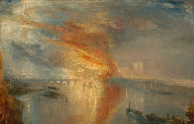 The Burning of the Houses of Lords and Commons, 16 October 1834, by J. M. W. Turner