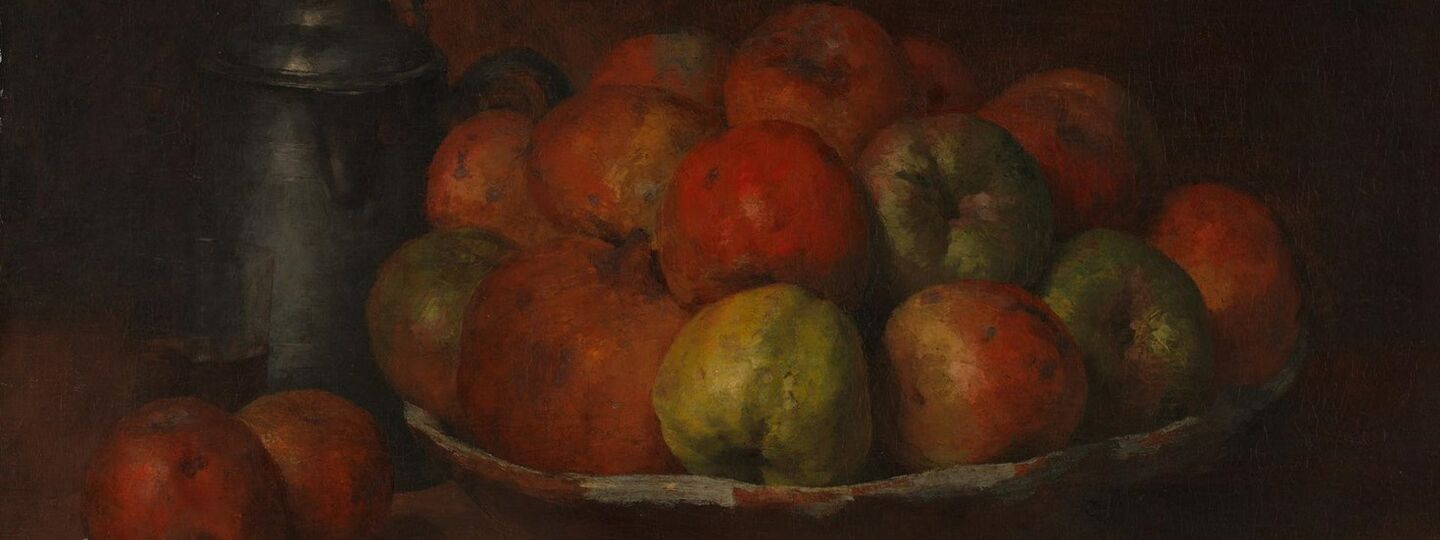 Still Life with Apples and a Pomegranate, by Gustave Courbet