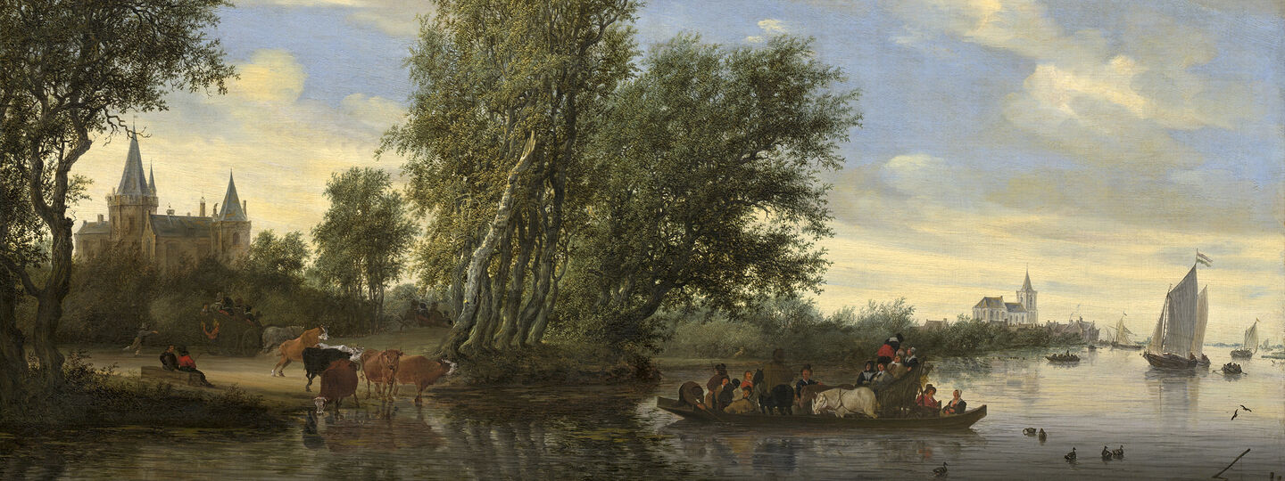 River Landscape with Ferry, by Salomon van Ruysdael