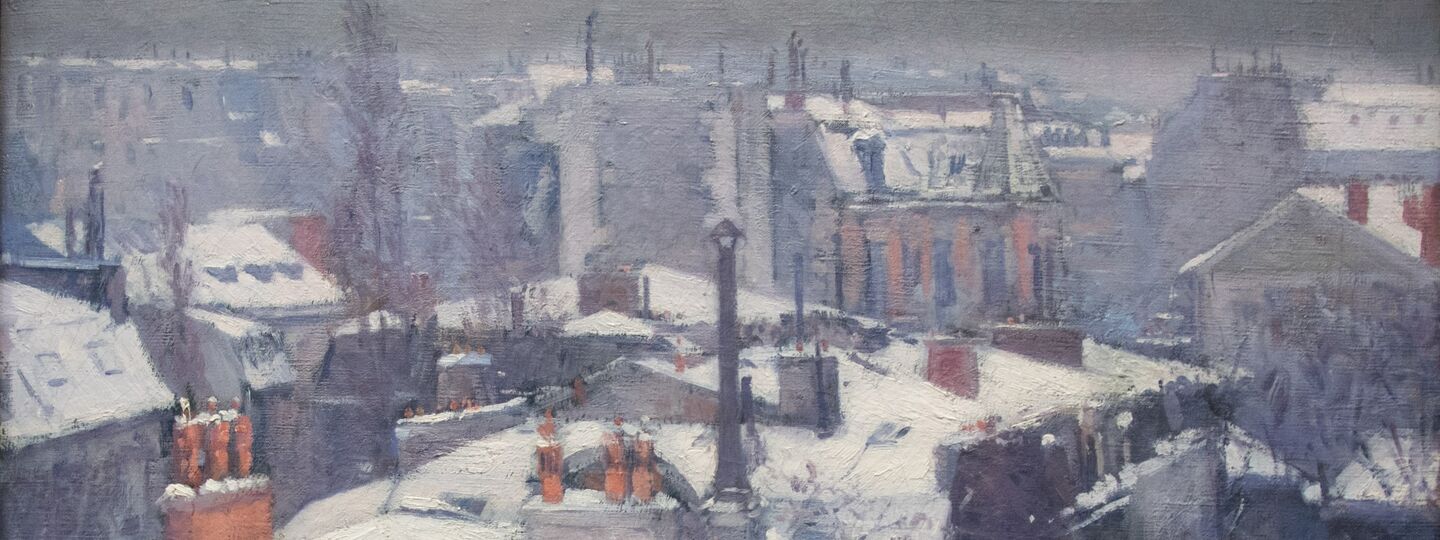 Rooftops in the Snow (snow effect), by Gustave Caillebotte