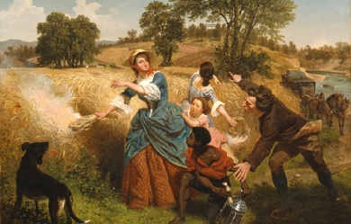 Mrs. Schuyler Burning Her Wheat Fields on the Approach of the British, by Emanuel Leutze