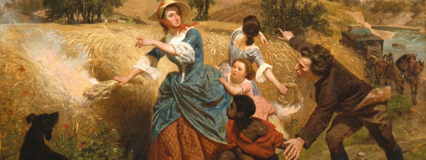 Mrs. Schuyler Burning Her Wheat Fields on the Approach of the British, by Emanuel Leutze