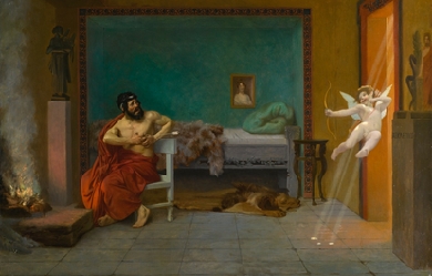 The Story of Anacreon 3: Cupid Runs out the Door, by Jean-Léon Gérôme