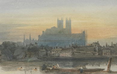 Westminster from Lambeth, by David Cox