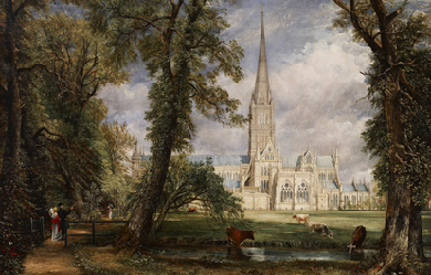 Salisbury Cathedral from the Bishop's Garden, by John Constable