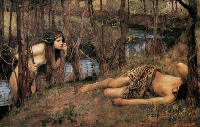 A Naiad or Hylas with a Nymph, by John William Waterhouse