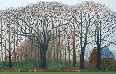 Bigger trees near Warter, by David Hockney