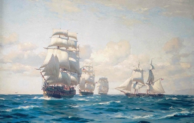 First Chilean Navy Squadron - Chilean Fleet, by Thomas Somerscales