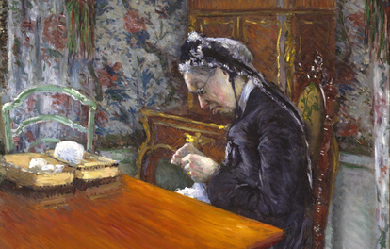 Lady Boissiere knitting, by Gustave Caillebotte