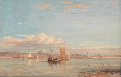 Greenwich Hospital from Woolwich Reach, by David Cox