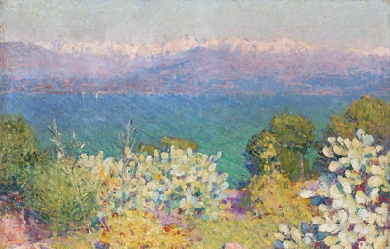 In the morning, Alpes Maritimes from Antibes, by John Peter Russell